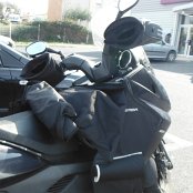 This bike is equiped with mittens, however...