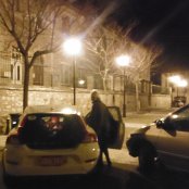 A night shot  at the schoool; going into town (Agde) to see our neighbor Gaspar play "the blues"